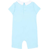 Moschino Kids Pagliaccetto Celeste con Logo Teddy Bear per Neonati