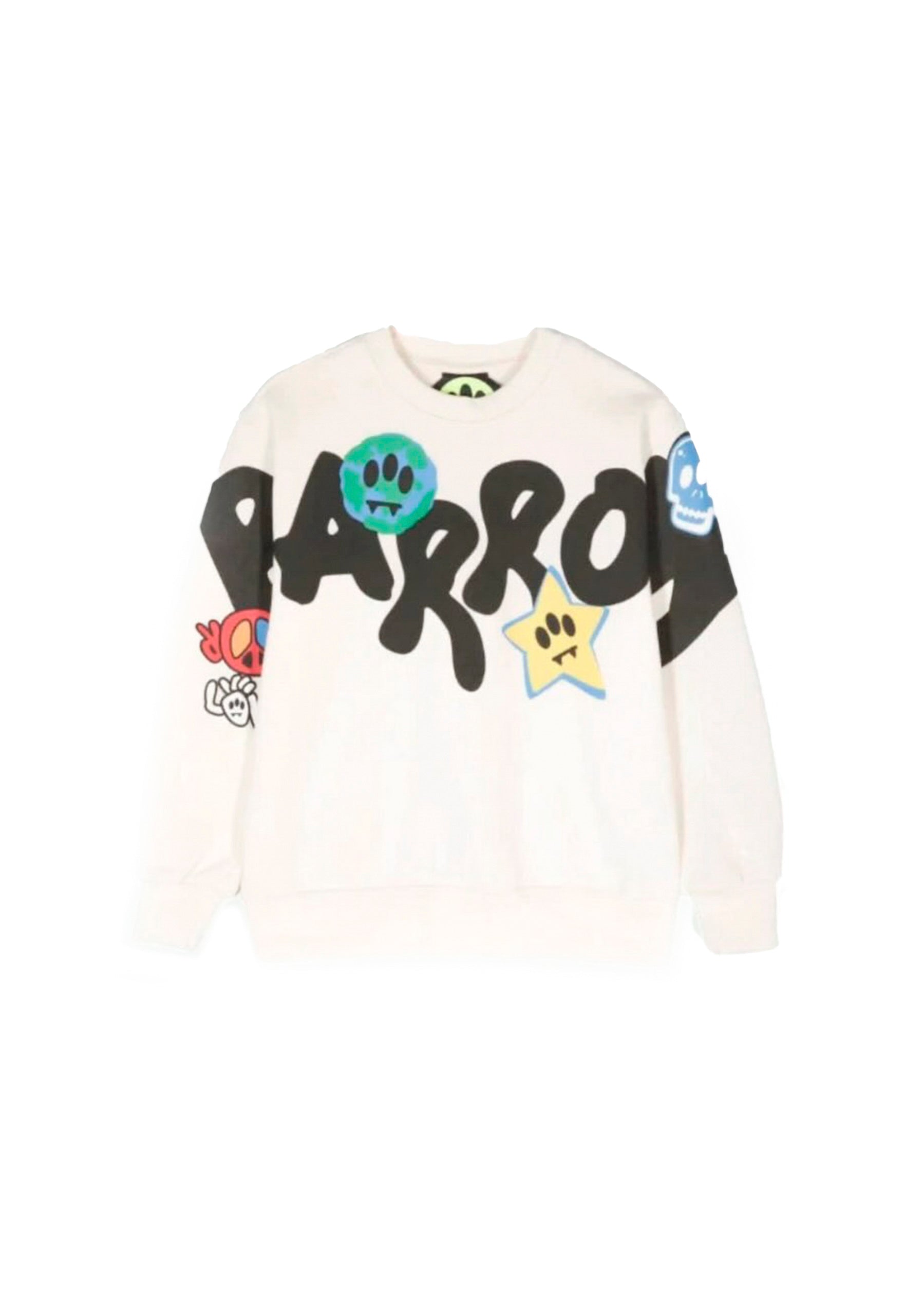 Barrow Kids Felpa Crema con Stampa Logo per Bambini