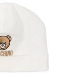 Moschino Kids Set Bavetta+Cappellino Panna per Neonati