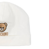 Moschino Kids Set Bavetta+Cappellino Panna per Neonati