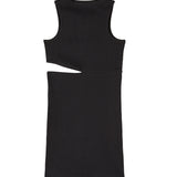 Patrizia Pepe Kids Abito Nero Aderente a Coste per Bambine