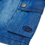 Diesel Kids Short in Denim con Tasconi per Neonati