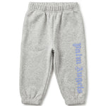 Palm Angels Kids Pantalone Grigio Melange con Stampa Logo per Neonati