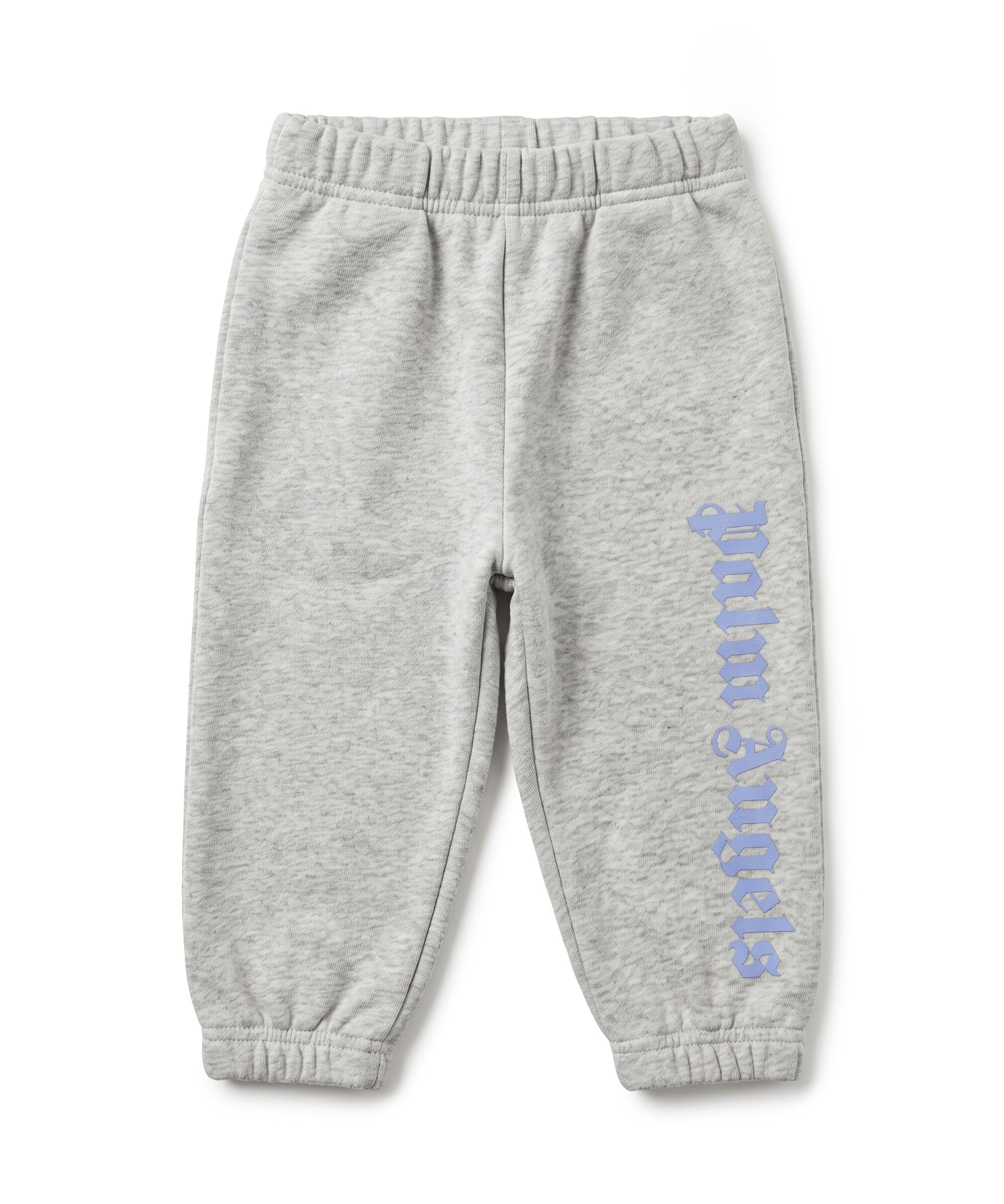 Palm Angels Kids Pantalone Grigio Melange con Stampa Logo per Neonati