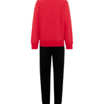John Richmond Kids Tuta in Felpa Rossa e Nera con Logo Stampato per Bambini