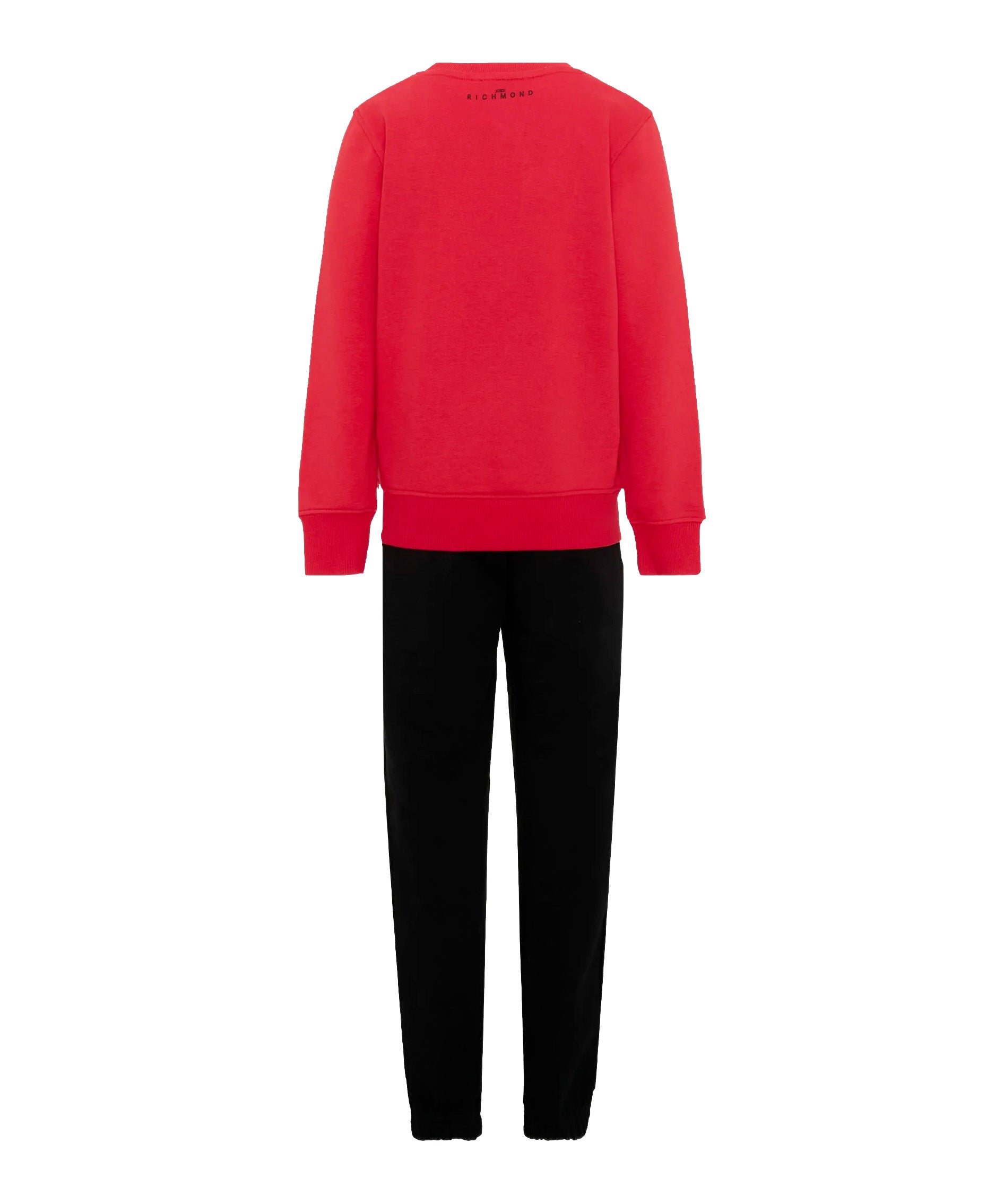 John Richmond Kids Tuta in Felpa Rossa e Nera con Logo Stampato per Bambini