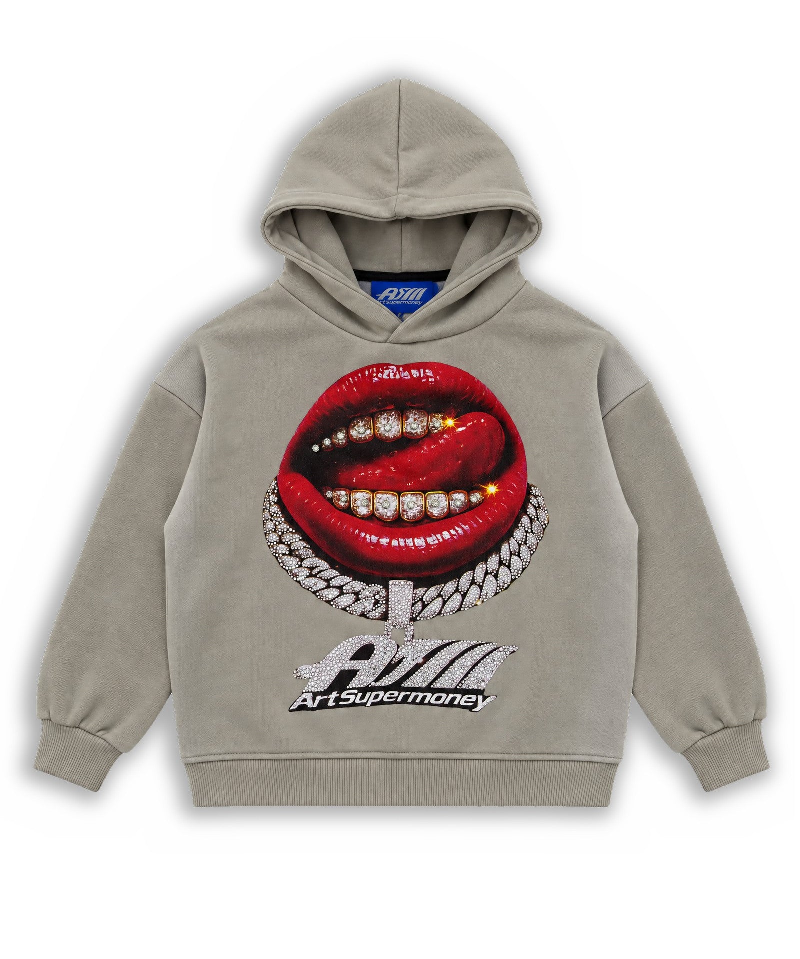 ART SUPER MONEY Kids Felpa con Stampa Labbra Grillz per Bambini