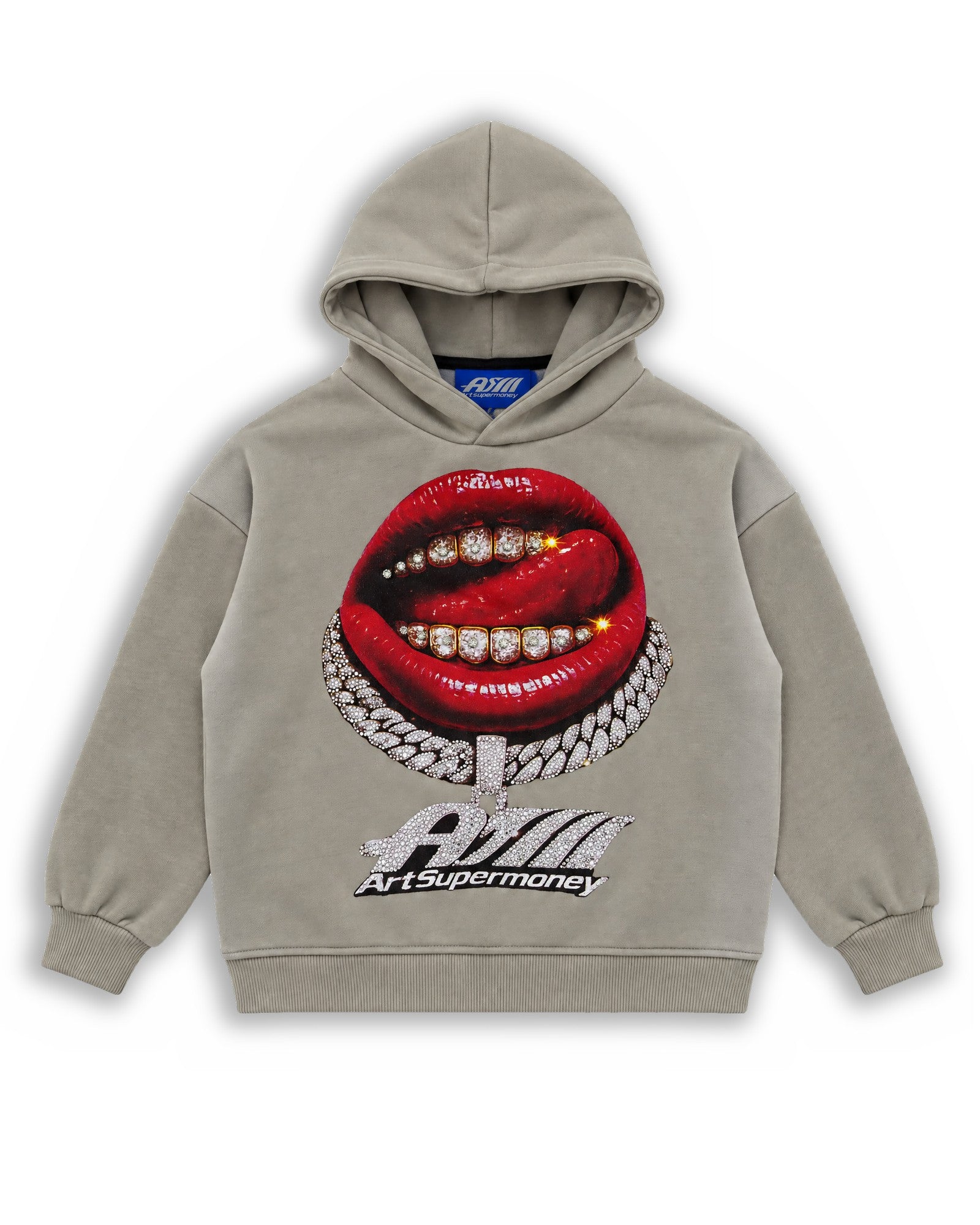 ART SUPER MONEY Kids Felpa con Stampa Labbra Grillz per Bambini