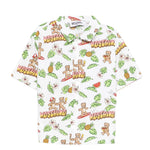 Moschino Kids Camicia Bianca con Fantasia Hawaii All-Over per Neonati