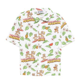 Moschino Kids Camicia Bianca con Fantasia Hawaii All-Over per Neonati