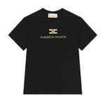 Elisabetta Franchi La Mia Bambina T-Shirt Nero con Logo Oro per Bambine