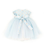 Marlù Abito da Cerimonia Cielo/Rosa con Pois e Applicazioni per Neonate