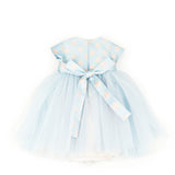 Marlù Abito da Cerimonia Cielo/Rosa con Pois e Applicazioni per Neonate