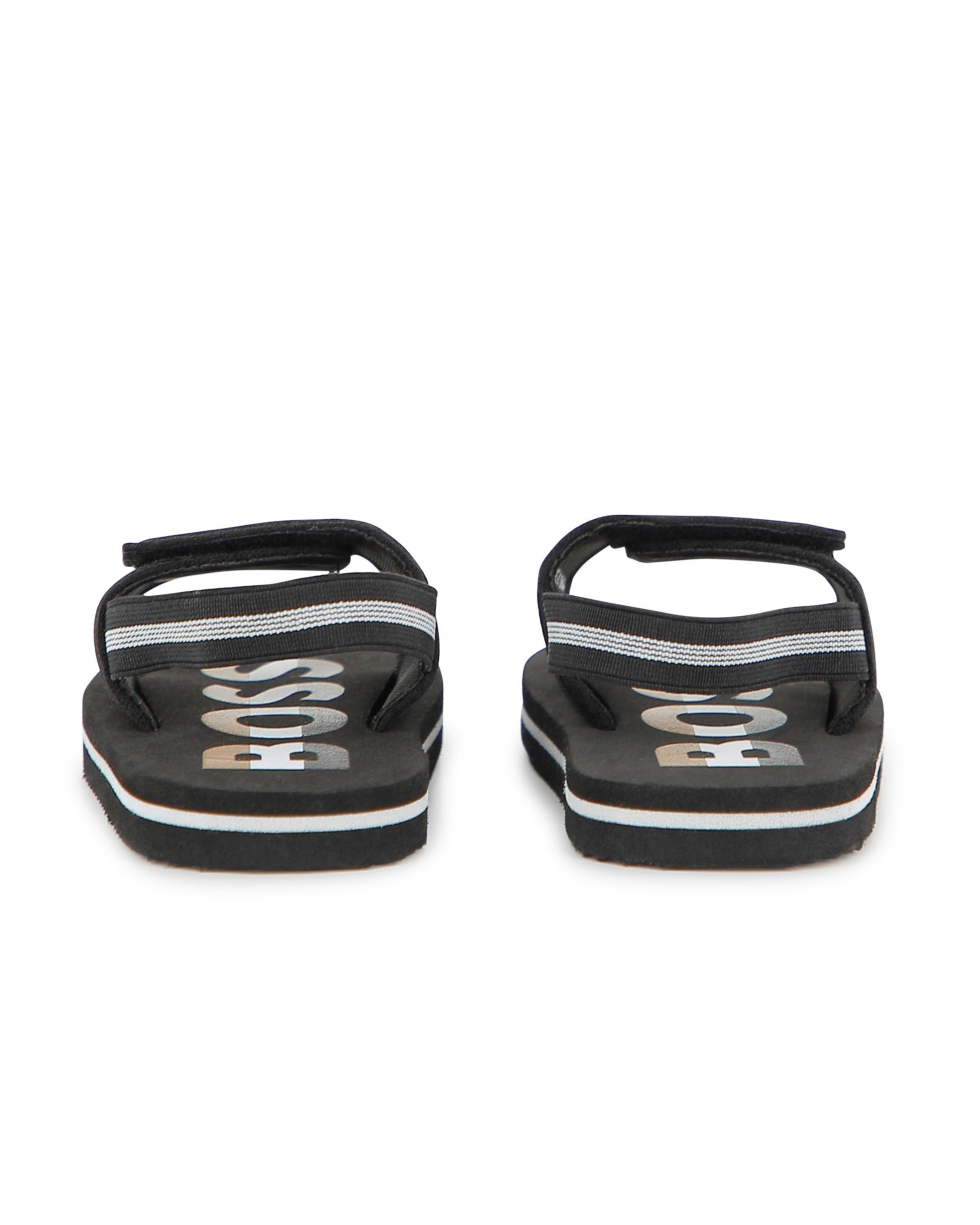 Boss Kids Ciabatta Nero con Chiusura a Strappo per Neonati