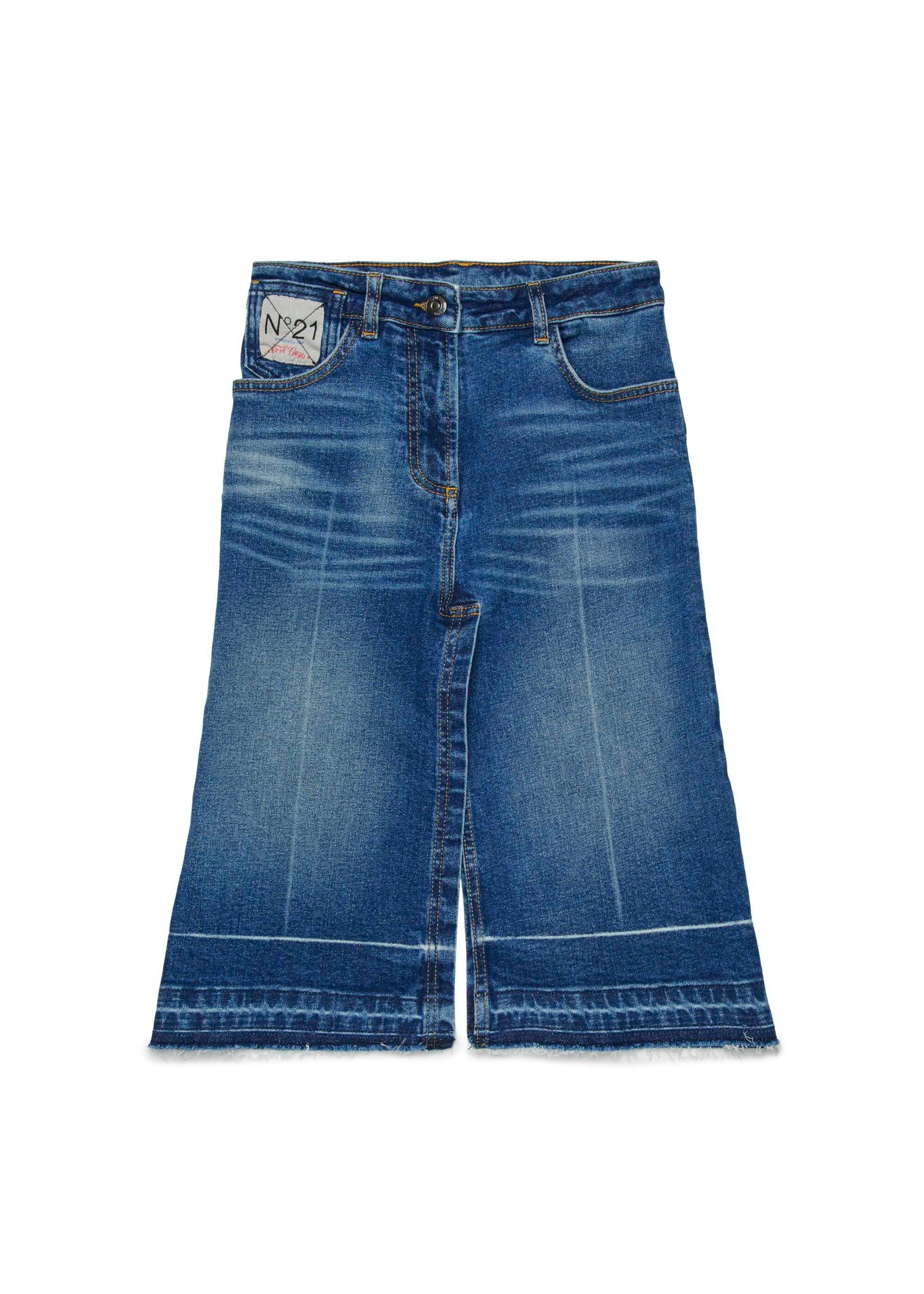 N°21 Kids Gonna Midi in Denim Blu per Bambine