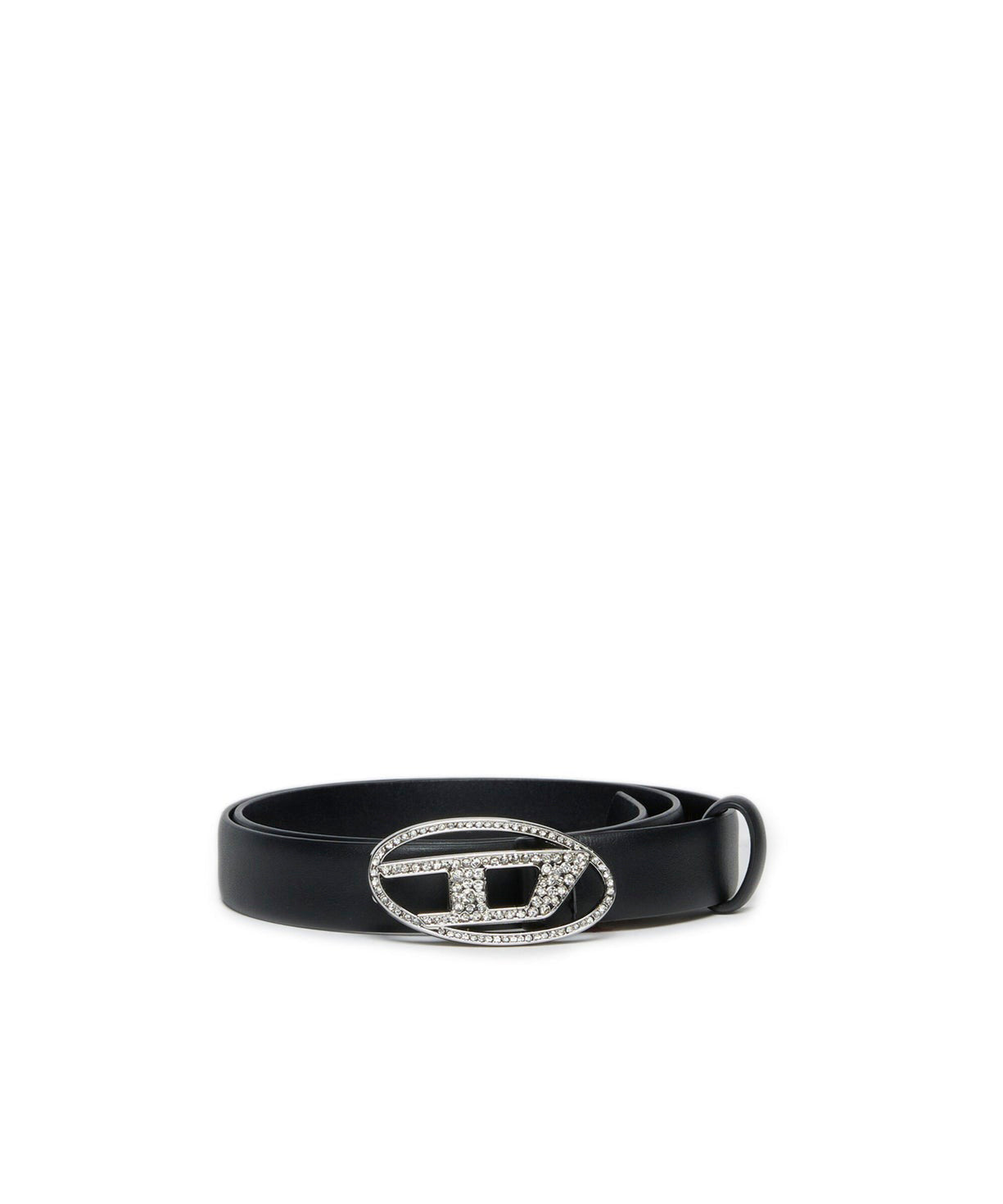 Diesel Kids Cintura Nera con Oval D con Strass per Bambine