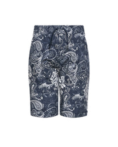 Roberto Cavalli Kids Bermuda Blu Fantasia Paisley per Bambini