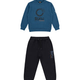 Suns Kids Felpa Girocollo Petrolio con Stampa Bambini