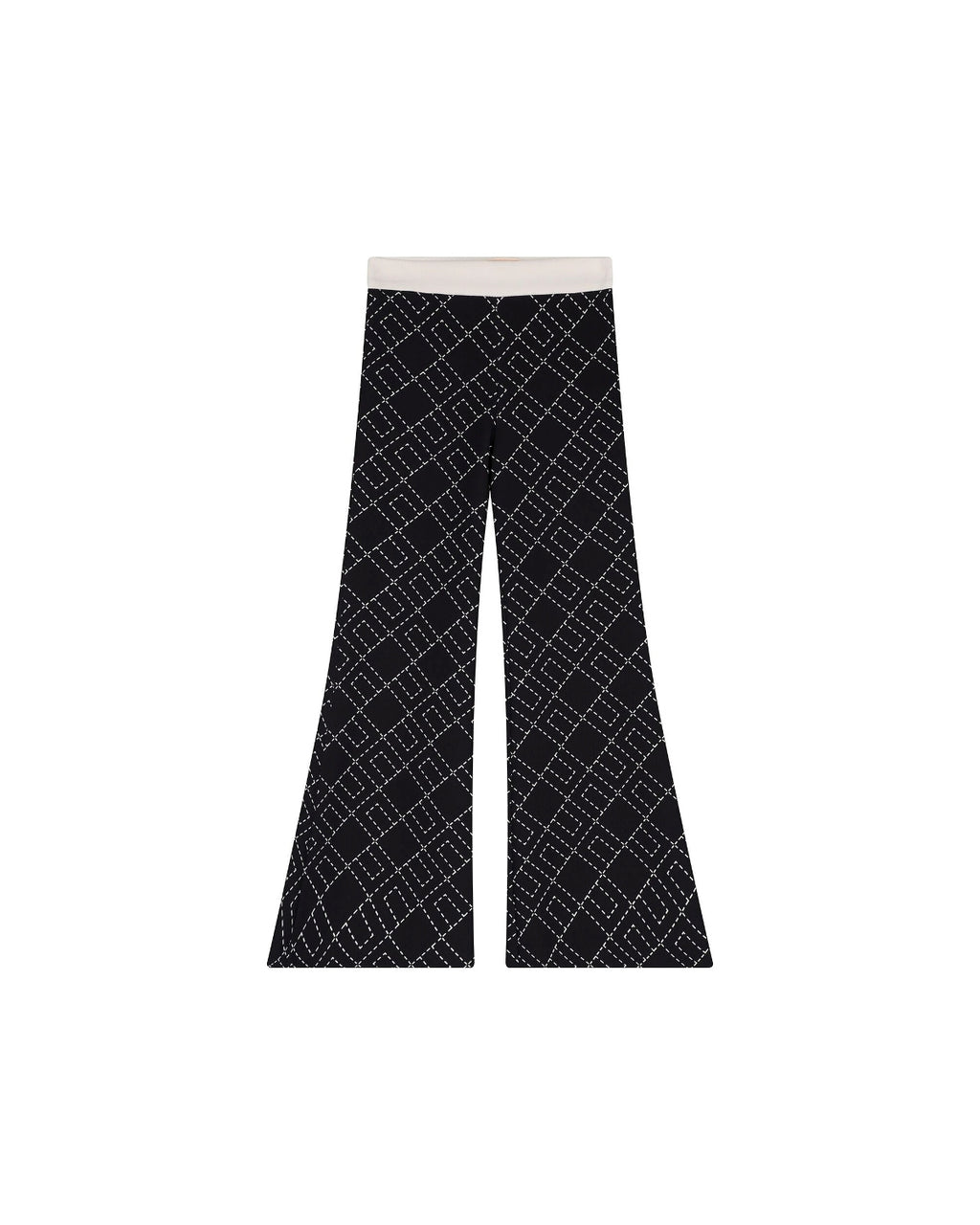 Elisabetta Franchi La Mia Bambina Pantaloni Neri con Logo Geometrico per Neonate