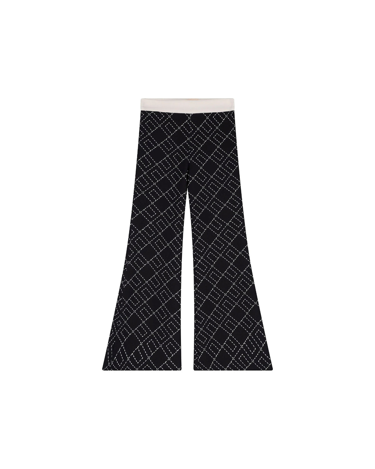 Elisabetta Franchi La Mia Bambina Pantaloni Neri con Logo Geometrico per Neonate