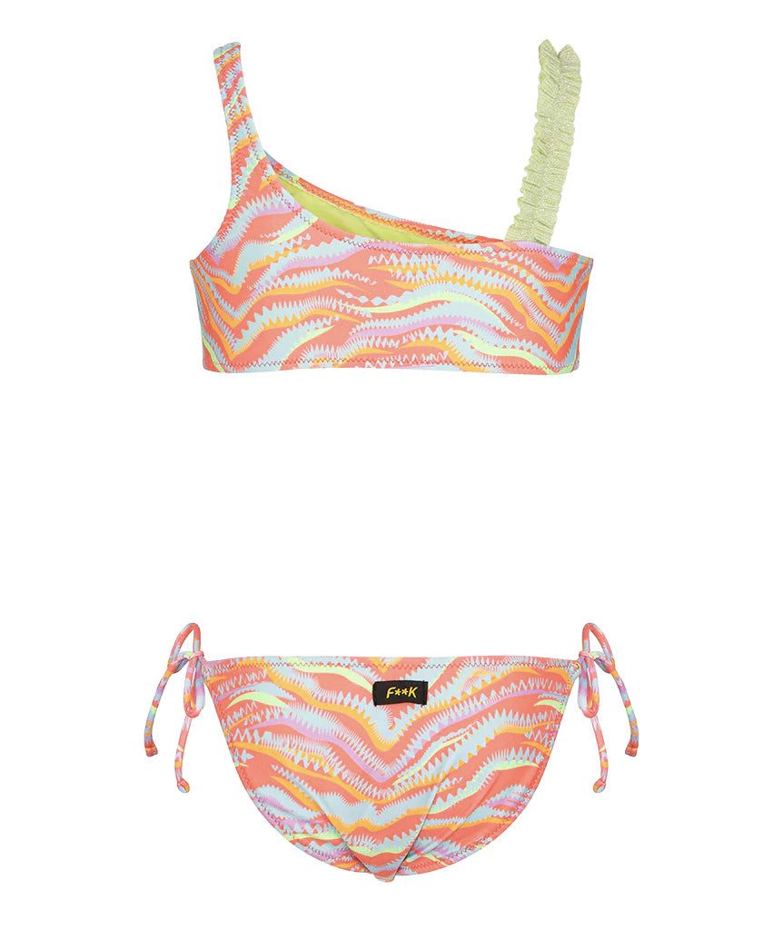 F**K Kids Costume Due Pezzi Fantasia Multicolor per Bambine