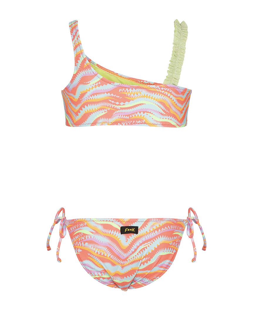 F**K Kids Costume Due Pezzi Fantasia Multicolor per Bambine