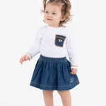 Diesel Kids Gonna in Denim Blu con Logo per Neonate