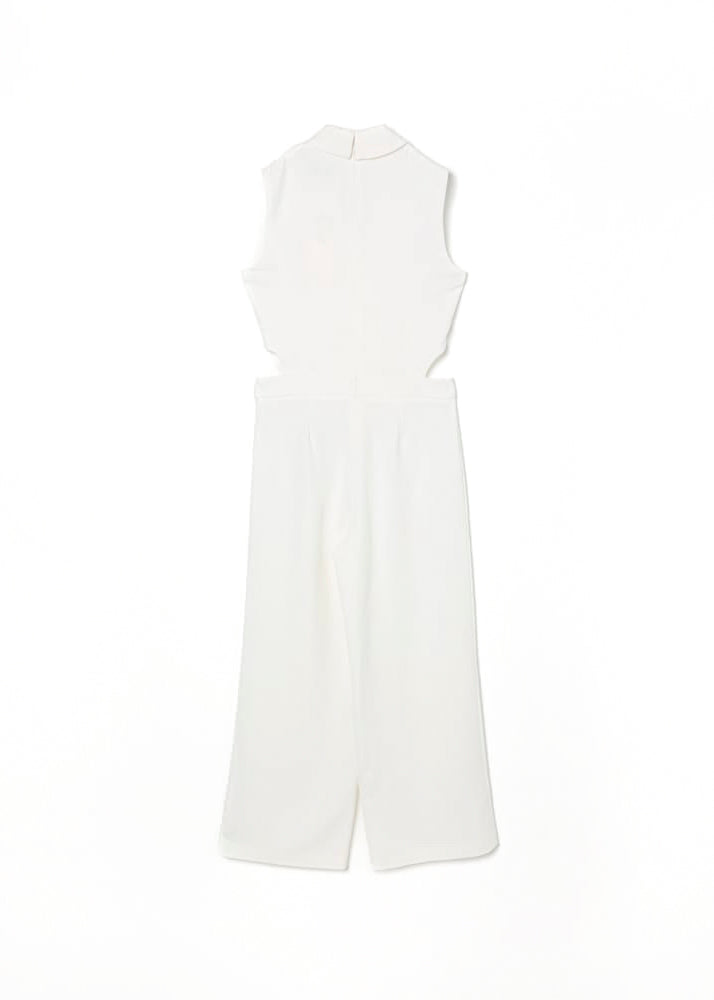 Twinset Kids Tuta Bianca in Crepe Doppiopetto per Bambine