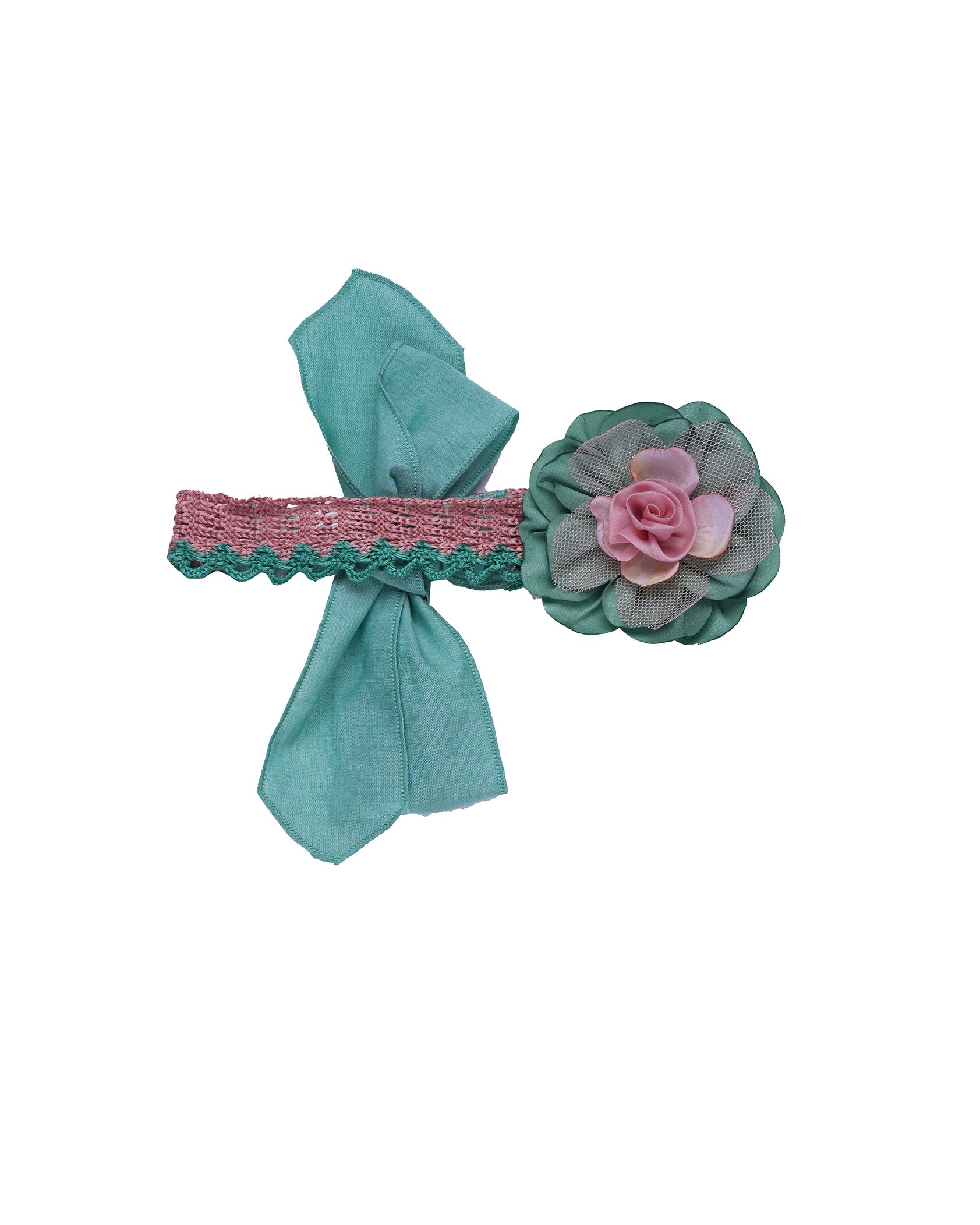 Marlù Fascia Verde/Rosa con Applicazione per Neonate