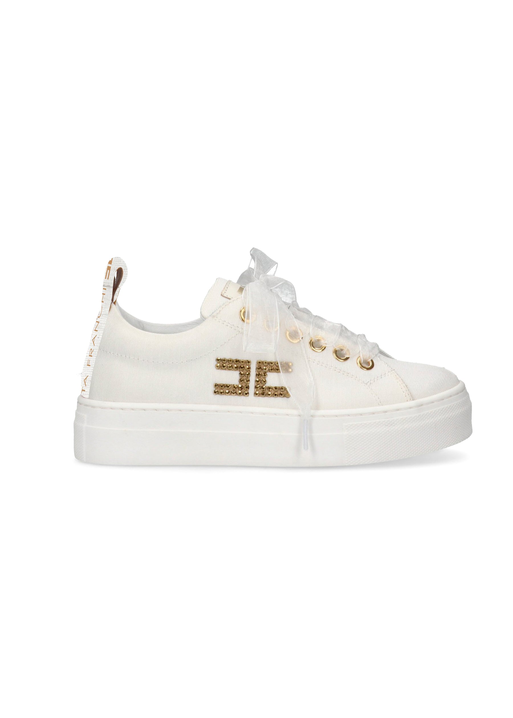 Elisabetta Franchi La Mia Bambina Sneakers Bianco con Logo per Bambine