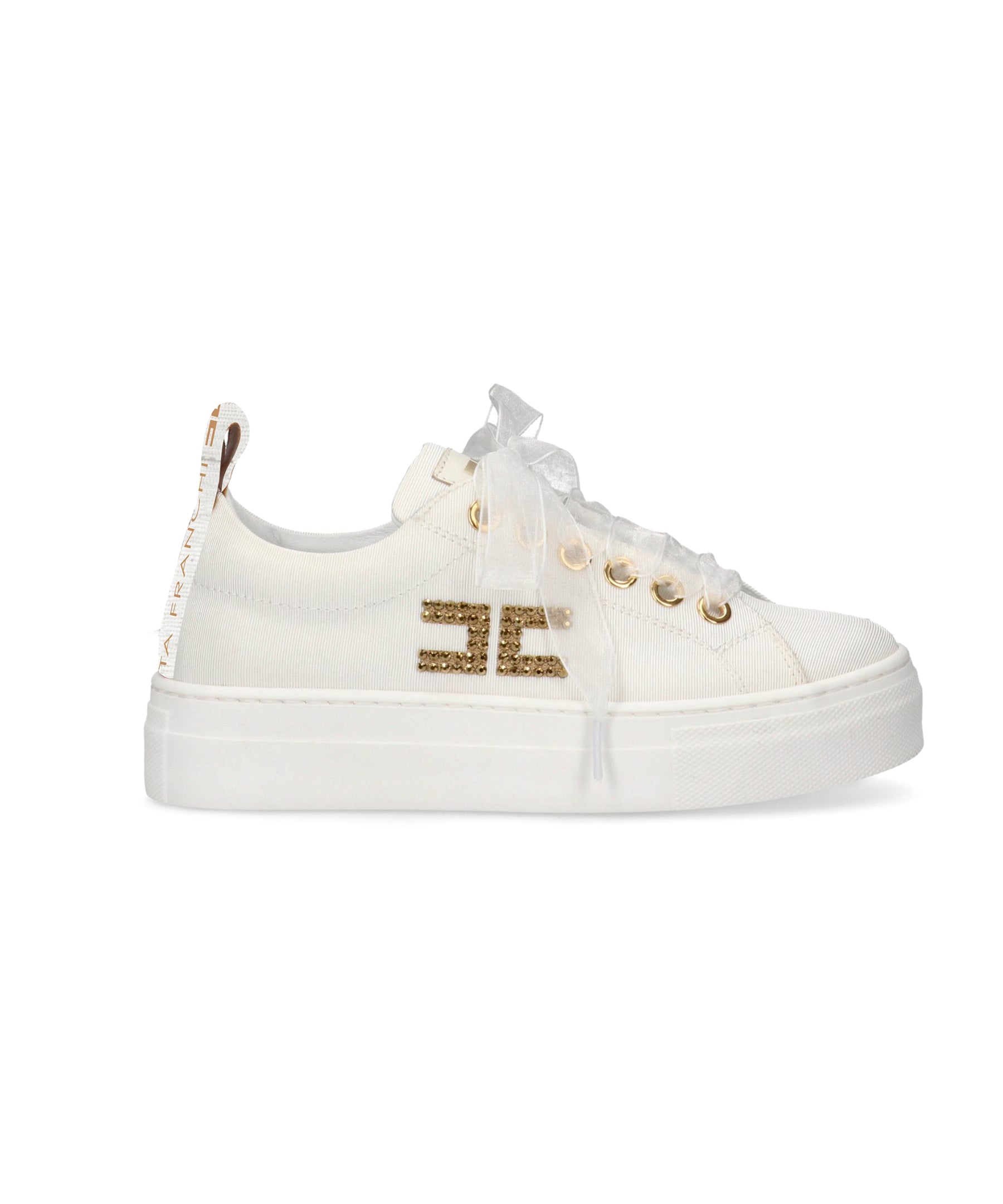 Elisabetta Franchi La Mia Bambina Sneakers Bianco con Logo per Bambine