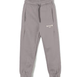 MSGM Kids Pantaloni Joggers Piombo per Bambini