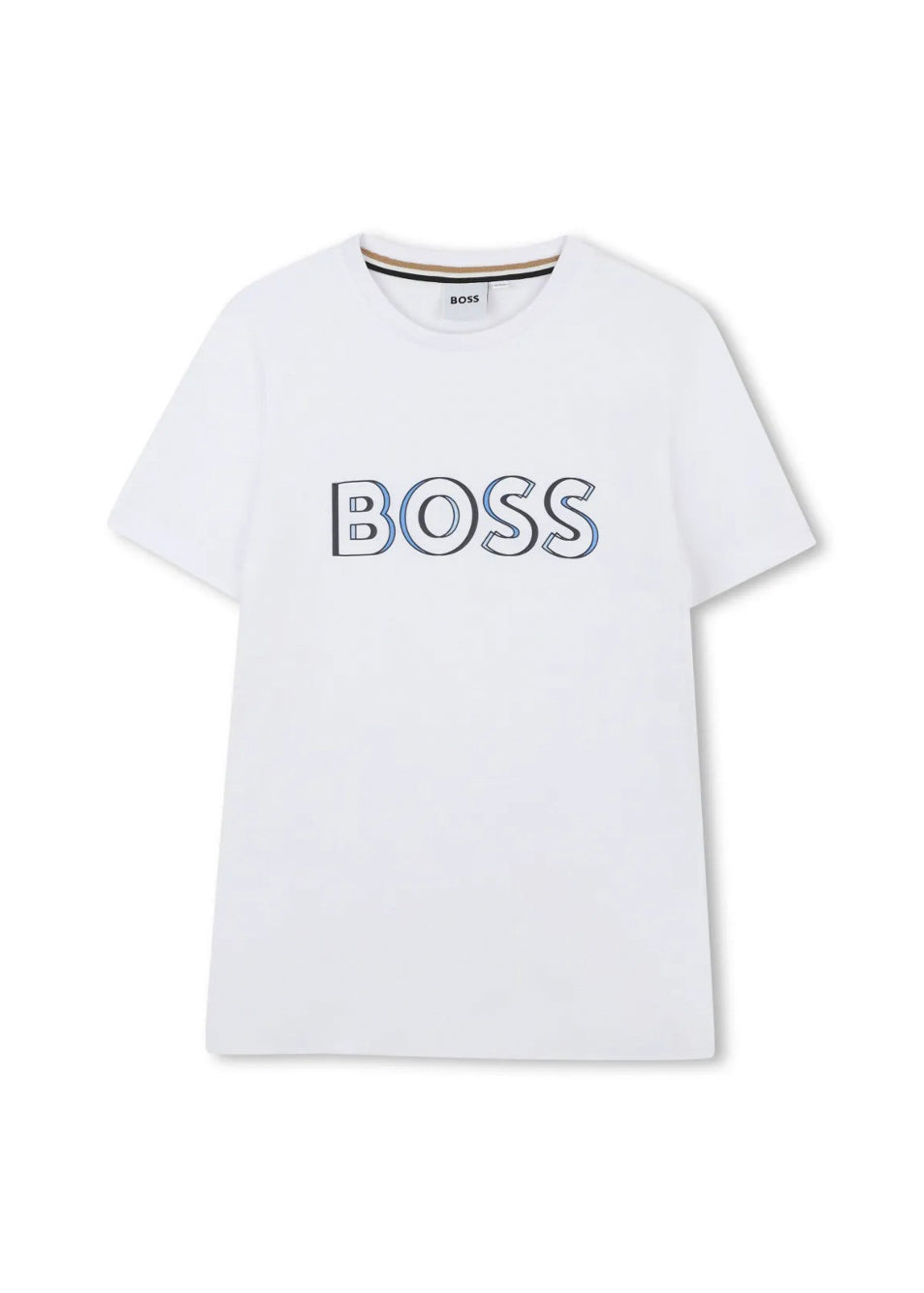 Boss Kids T-shirt Bianca con Stampa per Bambini