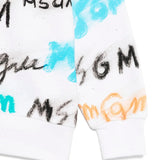 MSGM Kids Felpa Bianca con Stampa All Over per Bambini dettaglio