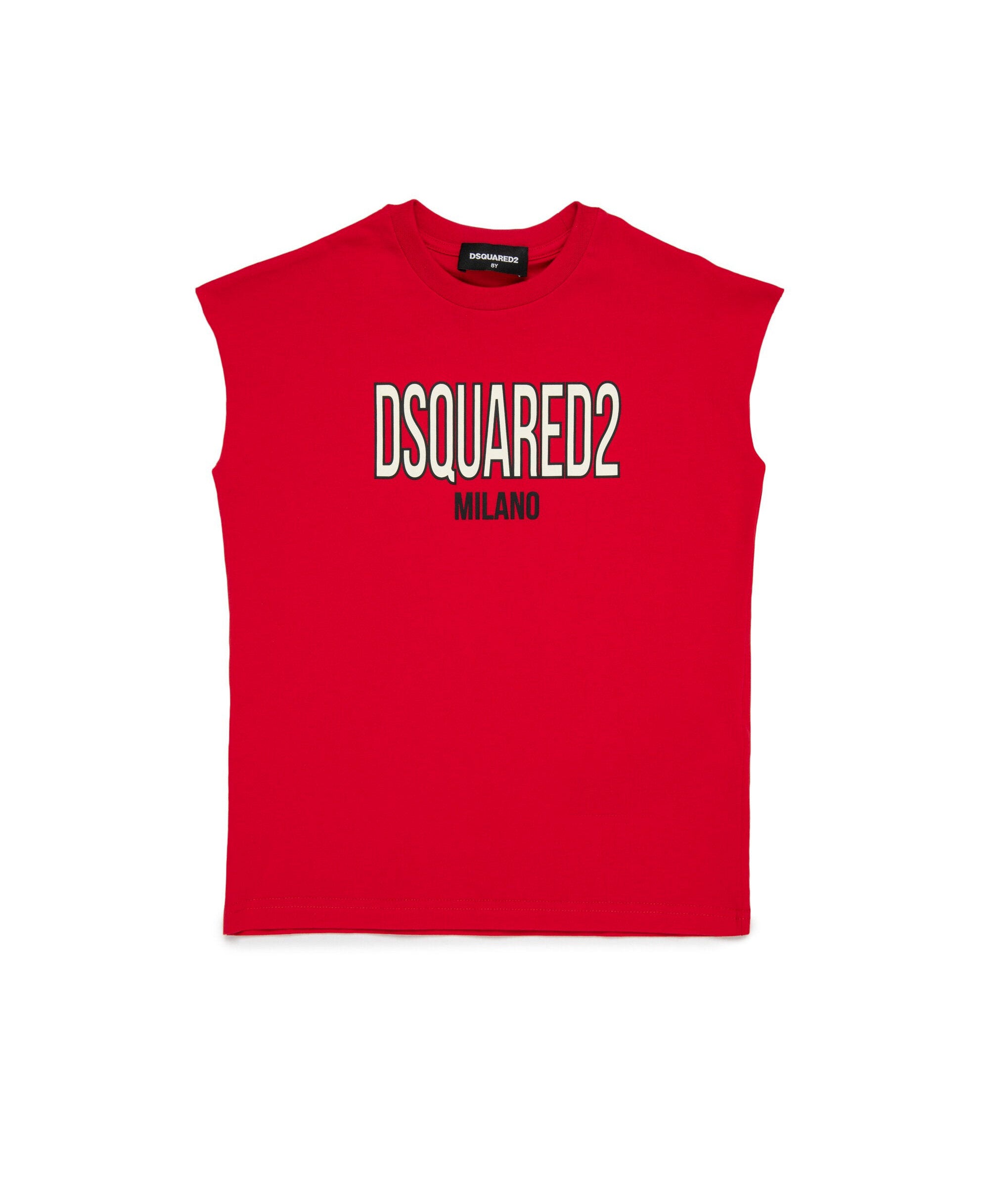 Dsquared2 Kids T-Shirt Smanicata Rossa con Logo per Bambini