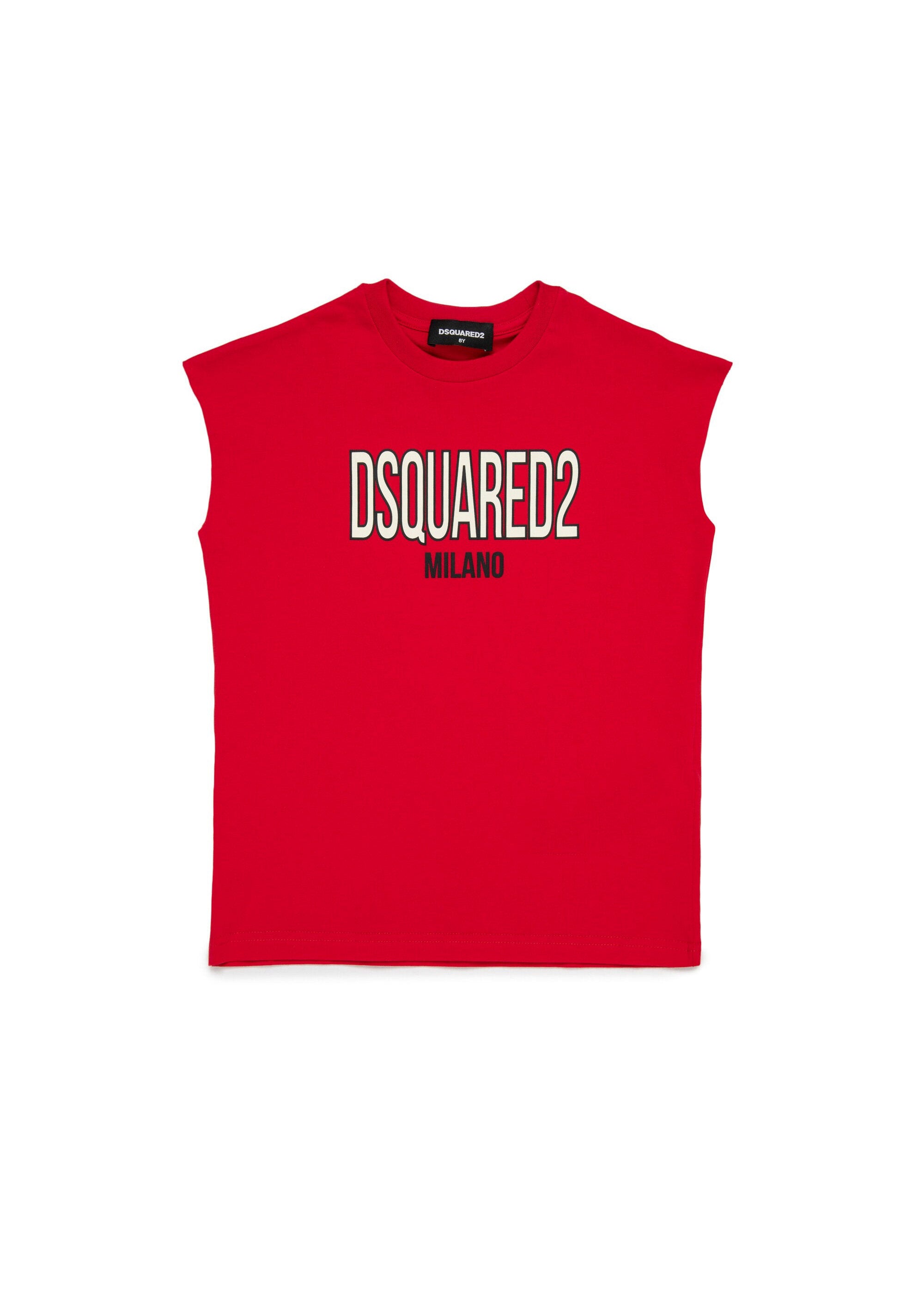 Dsquared2 Kids T-Shirt Smanicata Rossa con Logo per Bambini