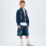 Dsquared2 Kids Bermuda in Denim Modello Carpenter per Bambini
