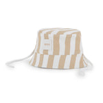 Boss Kids Cappello Reversibile Beige/Bianco per Neonati