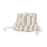 Boss Kids Cappello Reversibile Beige/Bianco per Neonati