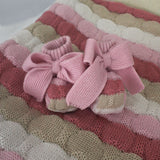 Marlu Scarpine Multicolor con Fiocco Rosa per Neonate