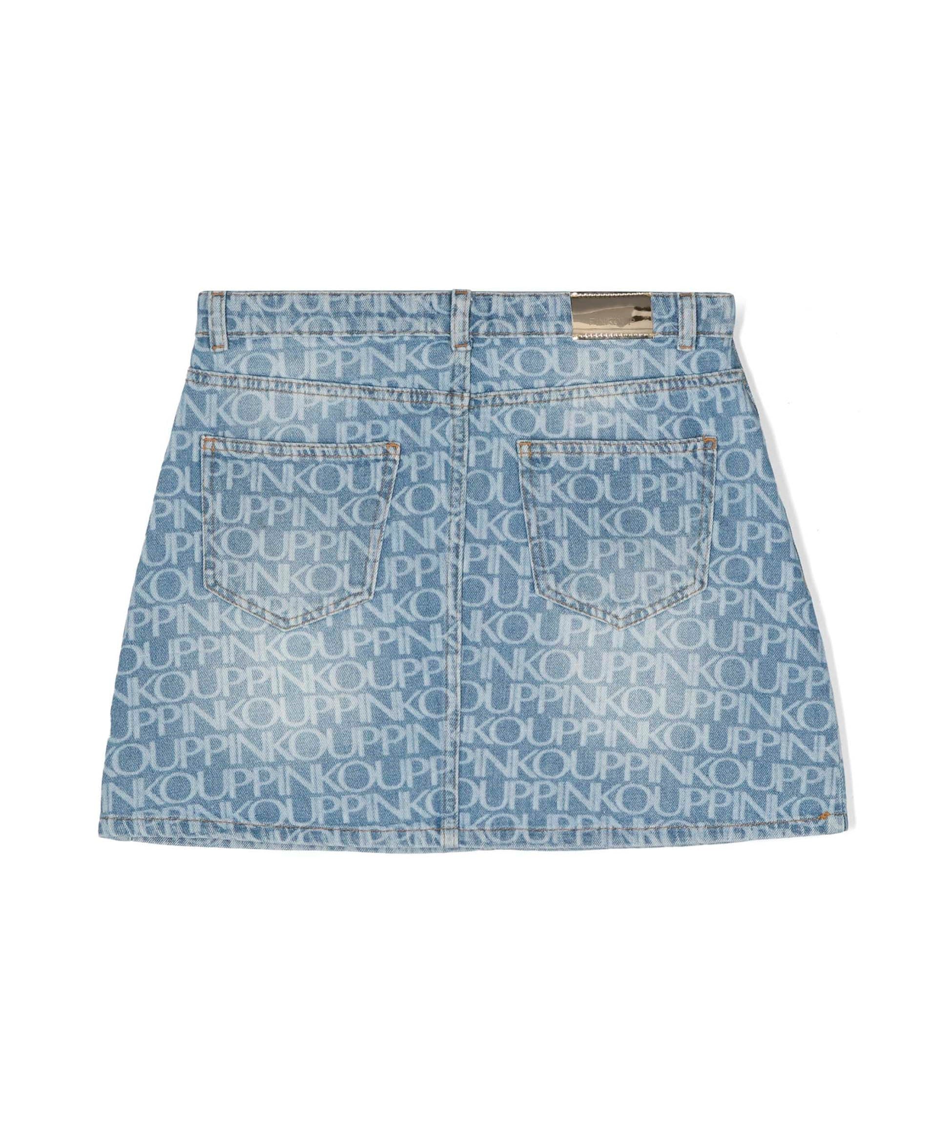 Pinko Kids Gonna di Jeans con Stampa All-over per Bambine