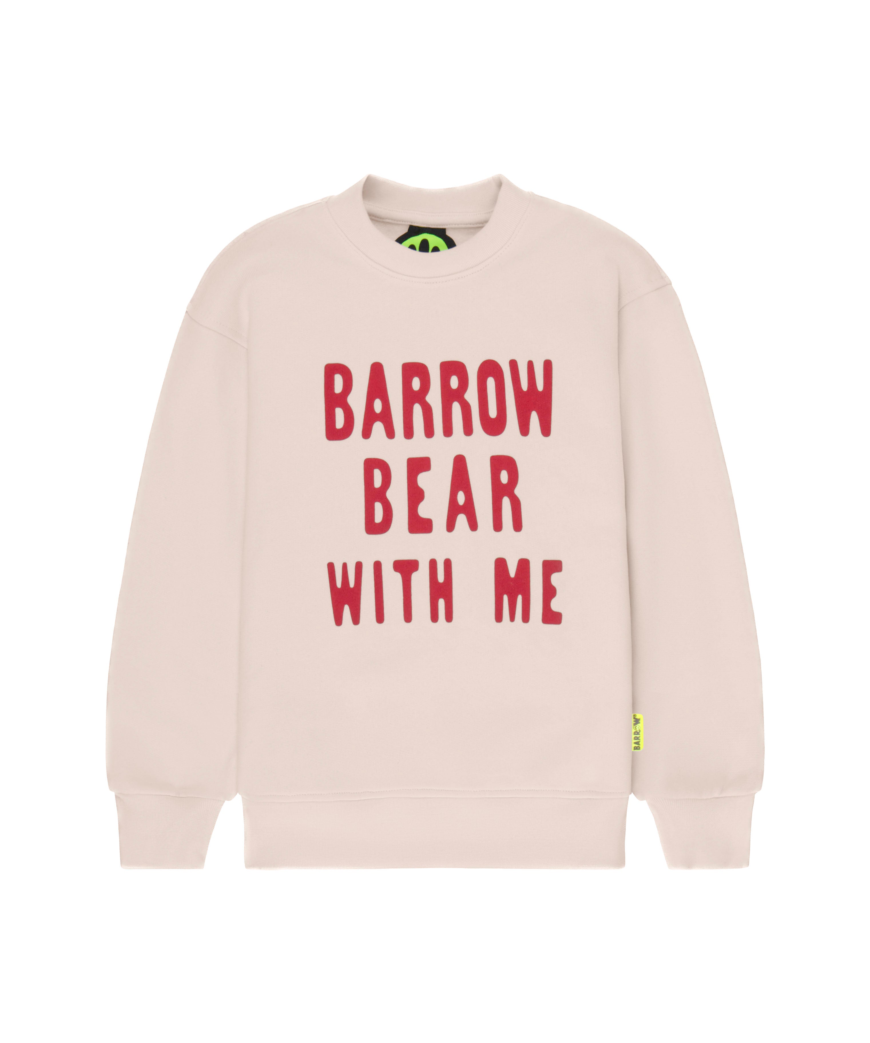 Barrow Kids Felpa Crema con Stampa Scritta e Stampa Logo per Bambini