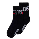 GCDS Kids Calzino Nero/Rosso con Logo