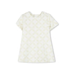 Michael Kors Kids Abito Ecrù Logo All Over per Neonate (fronte)