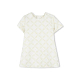 Michael Kors Kids Abito Ecrù Logo All Over per Neonate (fronte)