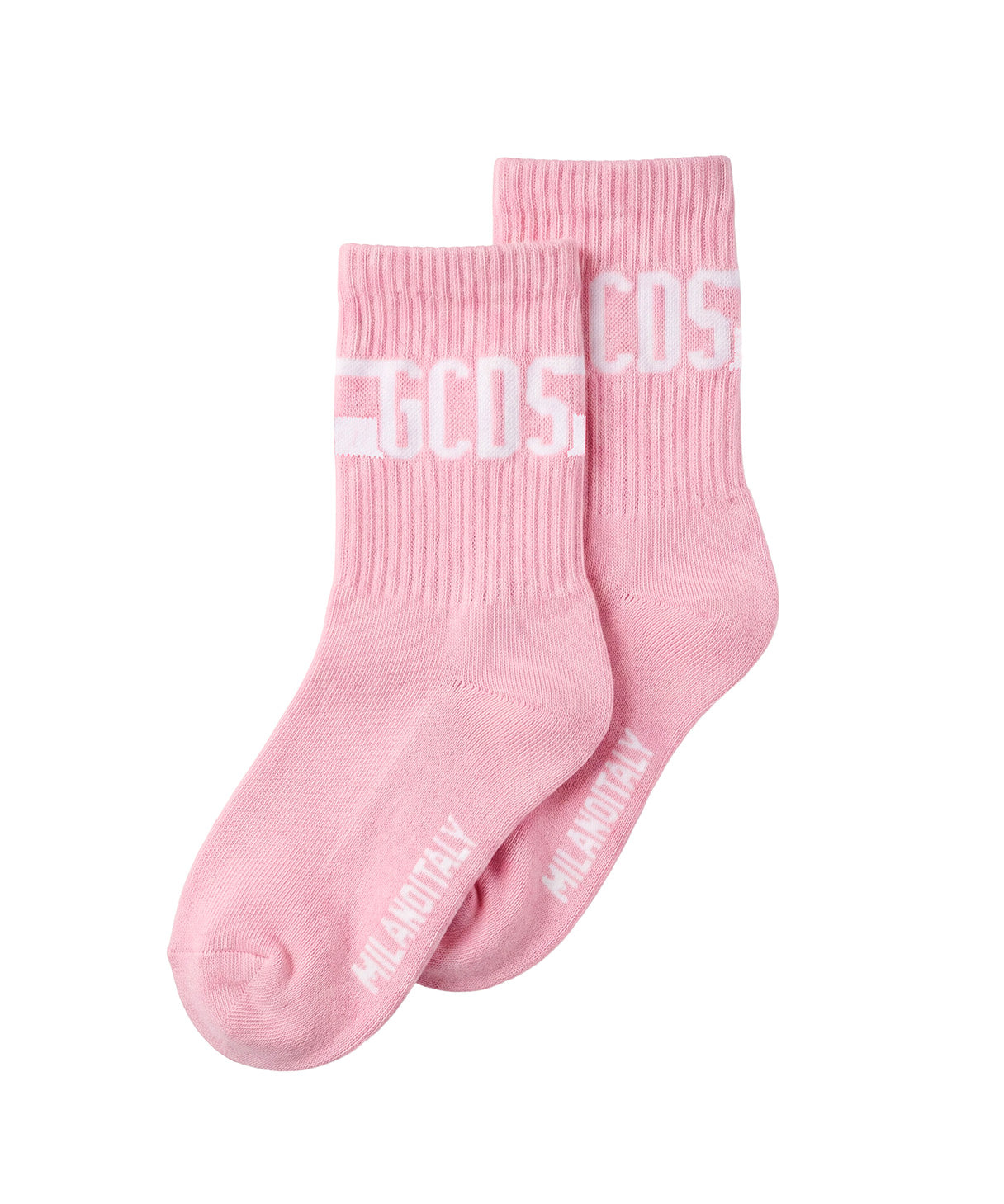Gcds Kids Calzini Rosa e Bianco Logati per Bambine