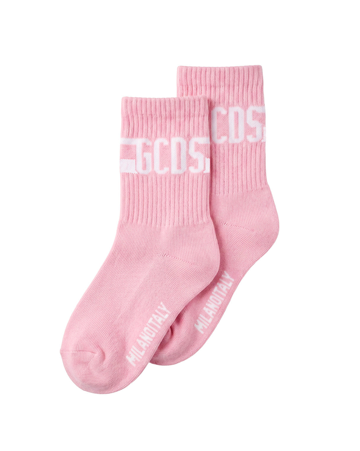 Gcds Kids Calzini Rosa e Bianco Logati per Bambine