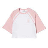 Msgm Kids T-Shirt Bianco e Rosa con Stampa per Bambine