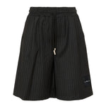 John Richmond Kids Bermuda Nero Gessato con Logo per Bambini