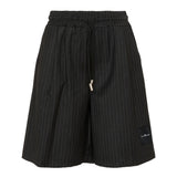 John Richmond Kids Bermuda Nero Gessato con Logo per Bambini